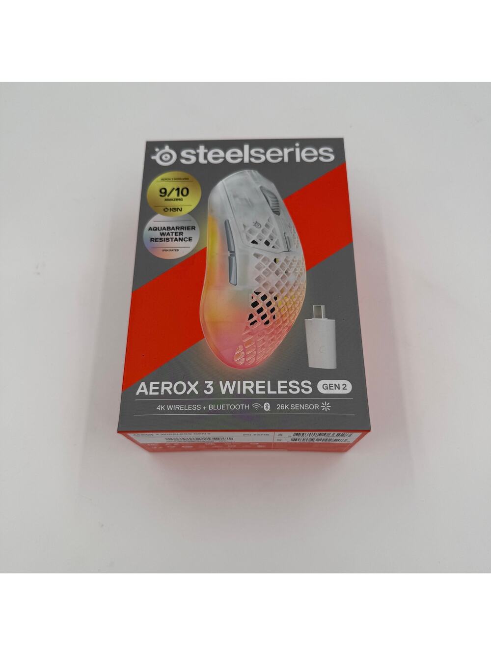SteelSeries Aerox 3 4K Wireless Gen 2 Ghost - Super-Light 68g Gaming Mouse